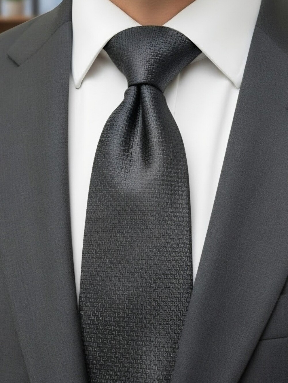 Meeting Street Classic Black Textured Men's Tie